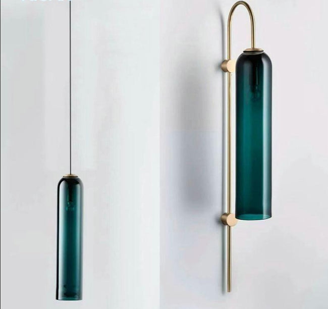 Sleepy Glass Sconce and Pendants