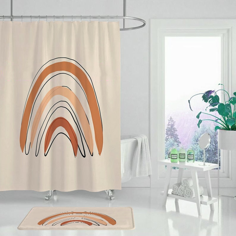 Terra Cotta Rainbow Shower Curtain
