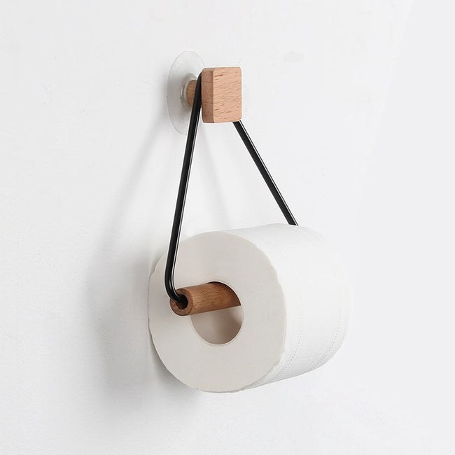 Wood & Metal TP & Towel Holder